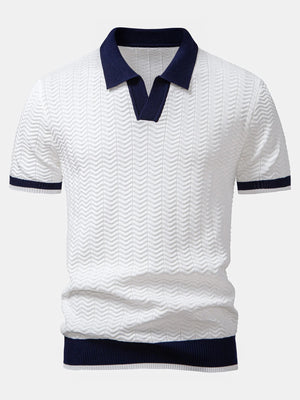stylish men contrast polo shirt summer fashion