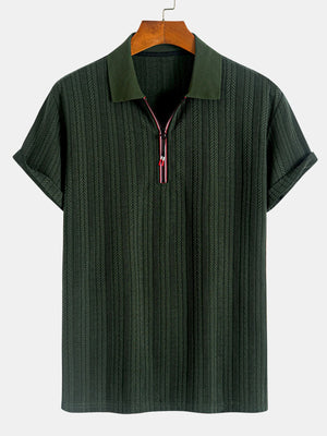 modern casual zipper polo shirt men