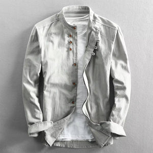 mens katana japanese style light grey shirt samurai streetwear fashion