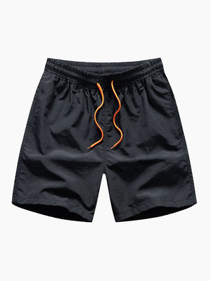 Men’s black summer shorts elastic waist lightweight beach wear