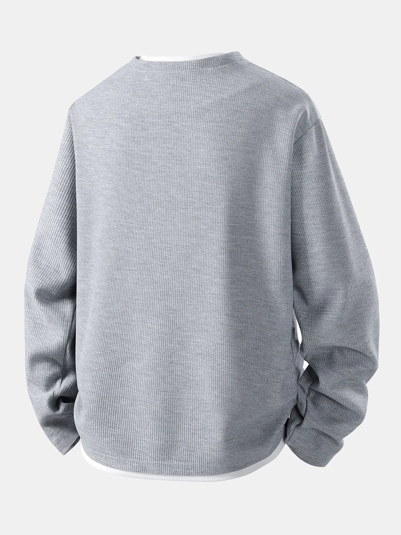 breathable waffle knit shirt men relaxed fit