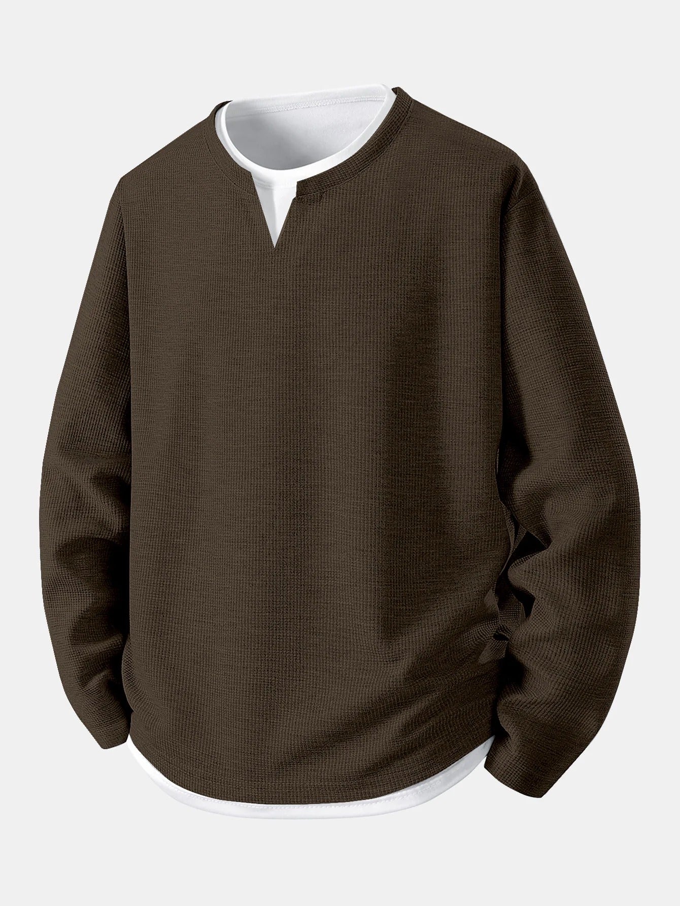 men thermal waffle knit shirt outfit