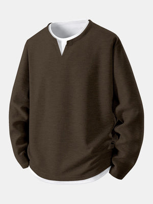 men thermal waffle knit shirt outfit