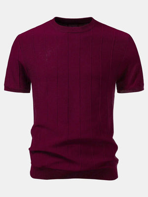 stylish striped t shirt men breathable knit fabric