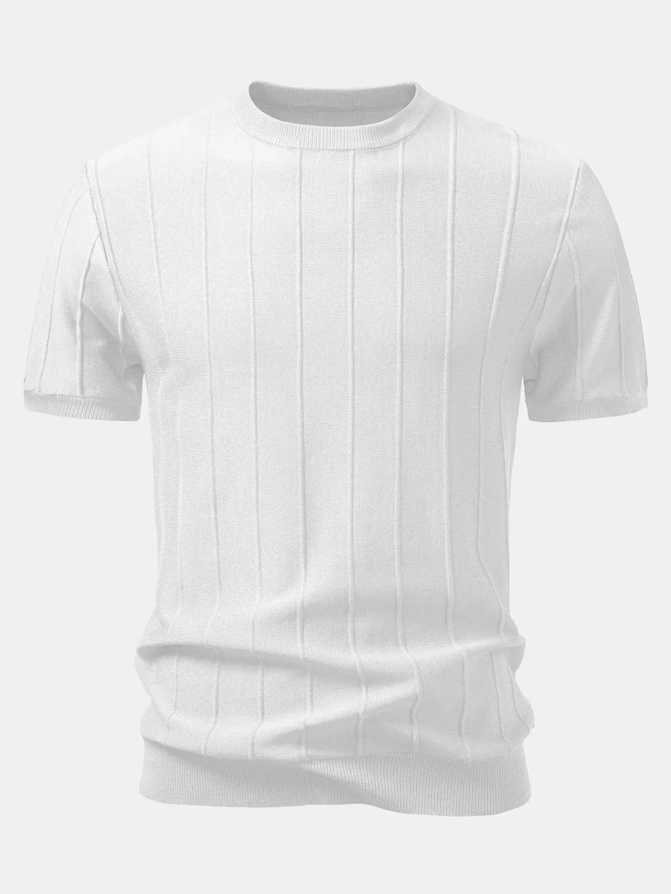 men striped knit t shirt short sleeve casual wear