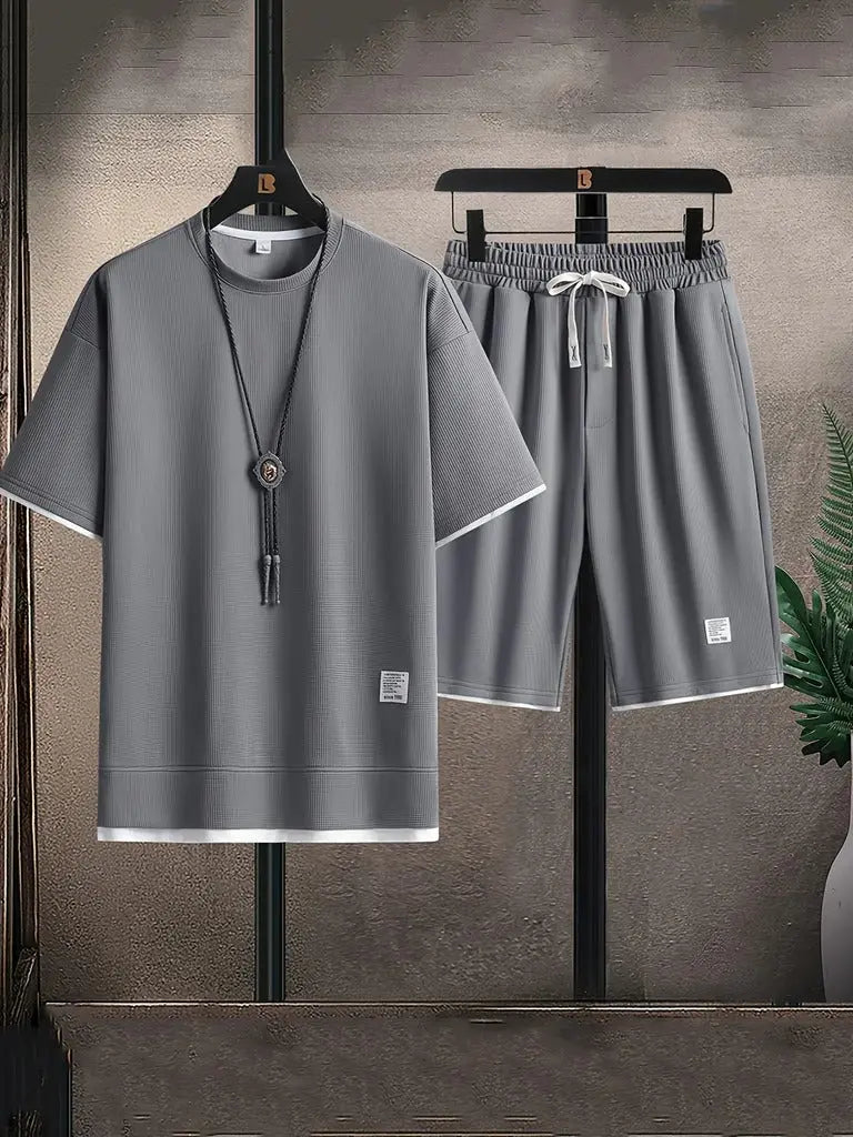 Men’s Waffle Knit Lounge Set mylalooks.com