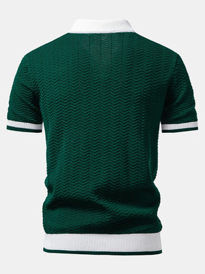 breathable knitted polo shirt men short sleeve