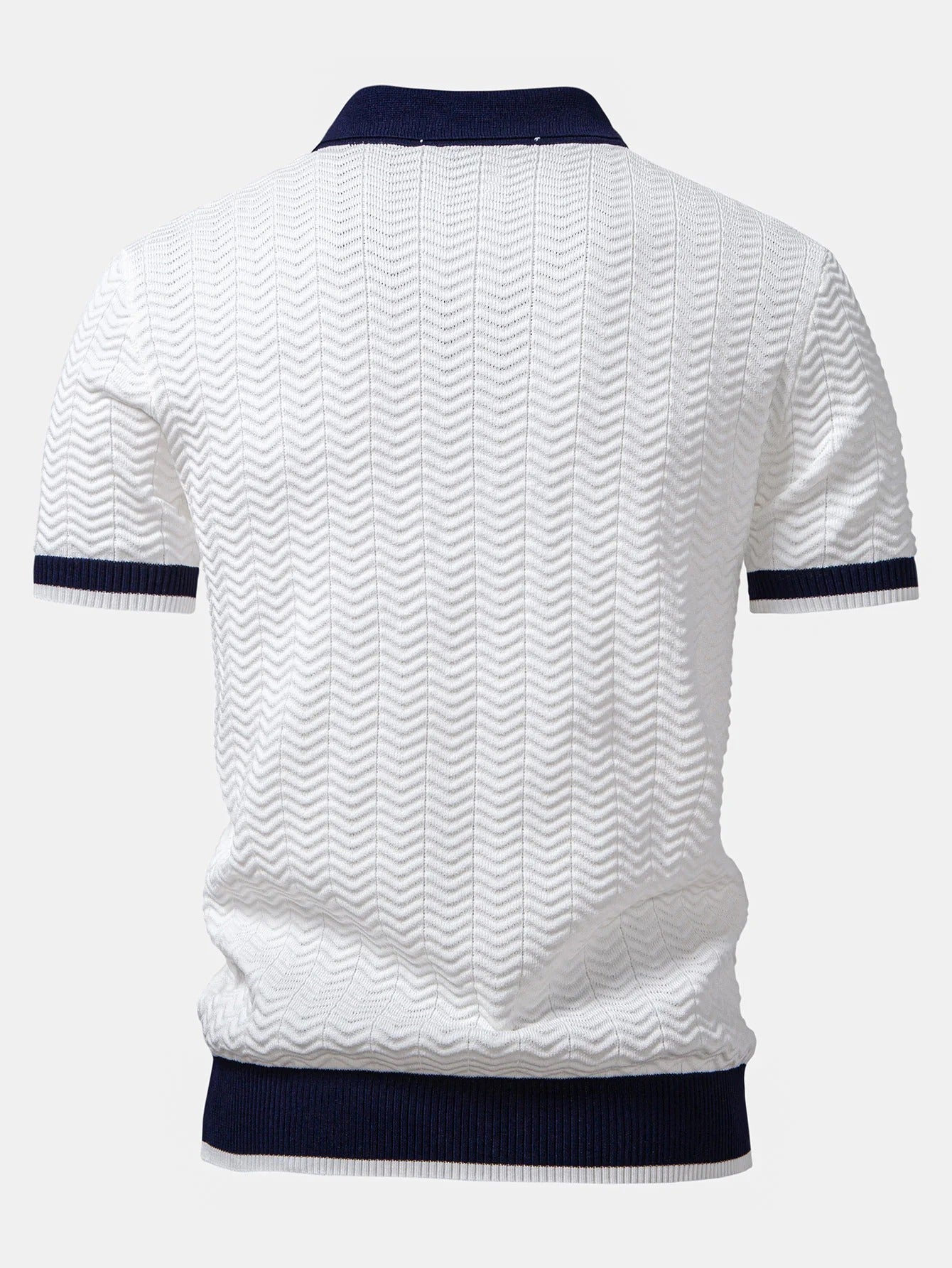 men lapel knitted polo shirt breathable fabric