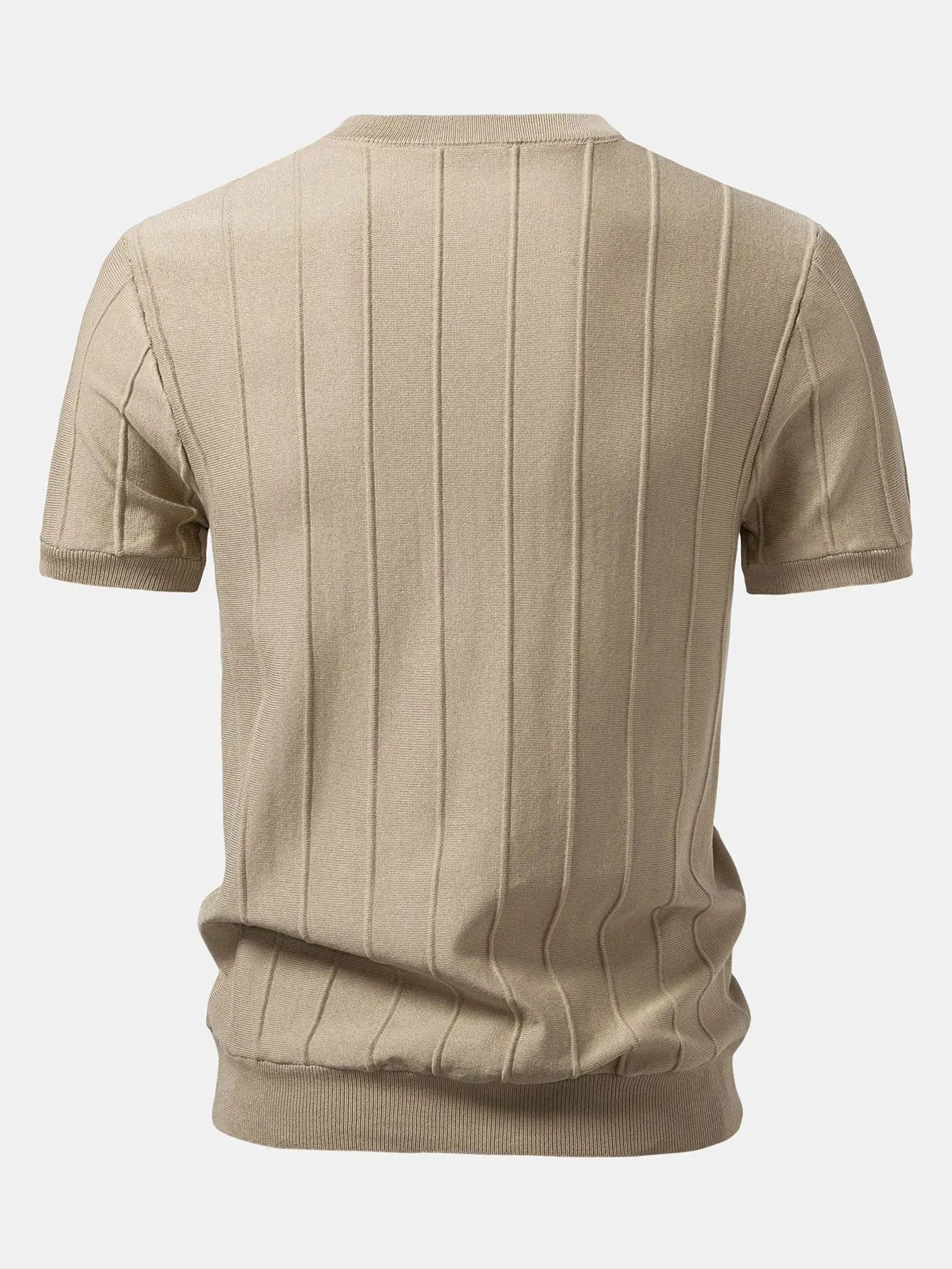 men short sleeve striped jacquard t shirt outfit