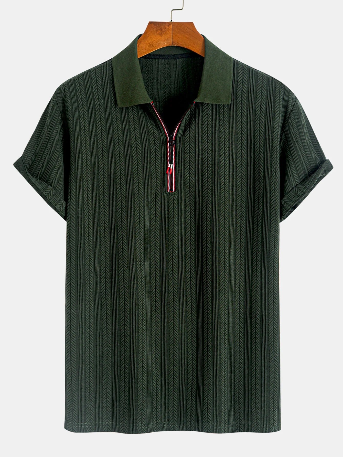 modern casual zipper polo shirt men