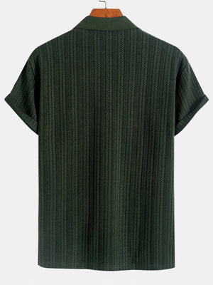 men summer textured polo shirt fashion style