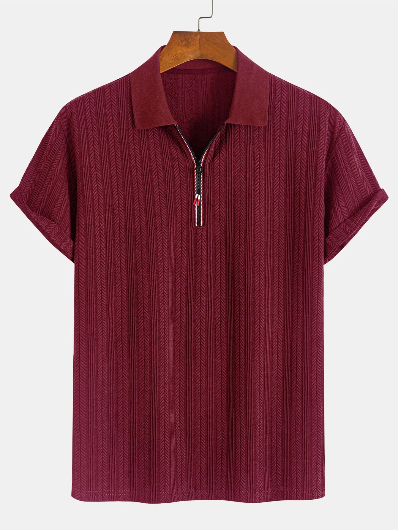 stylish men textured polo shirt casual fashion