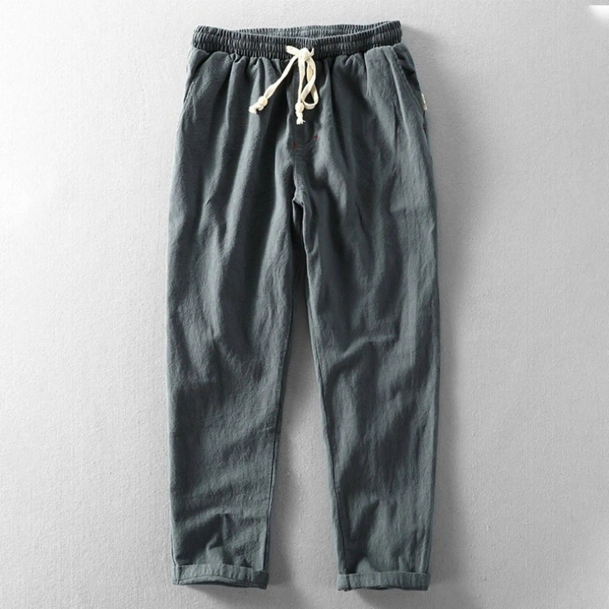 Men’s Loose Fit Cotton Linen Casual Trouser mylalooks.com