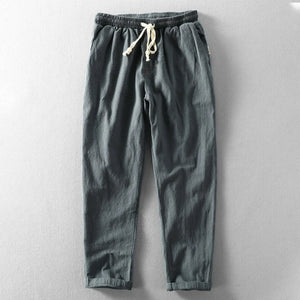 Men’s Loose Fit Cotton Linen Casual Trouser mylalooks.com