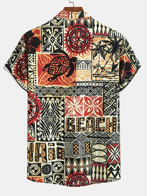 Men’s tropical beach shirt back design summer casual fashion shirt