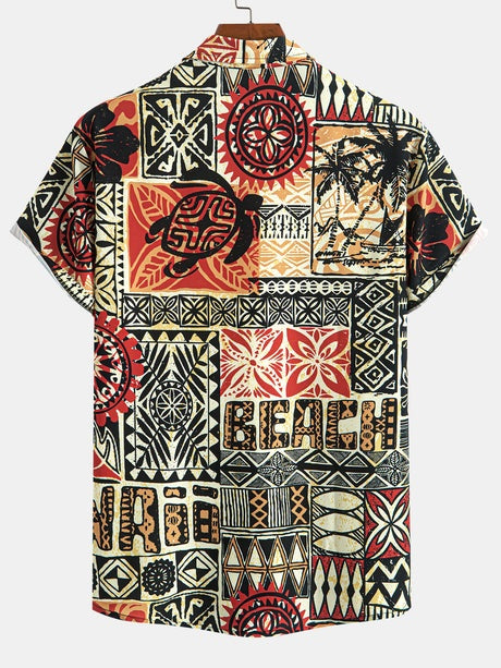 Men’s tropical beach shirt back design summer casual fashion shirt