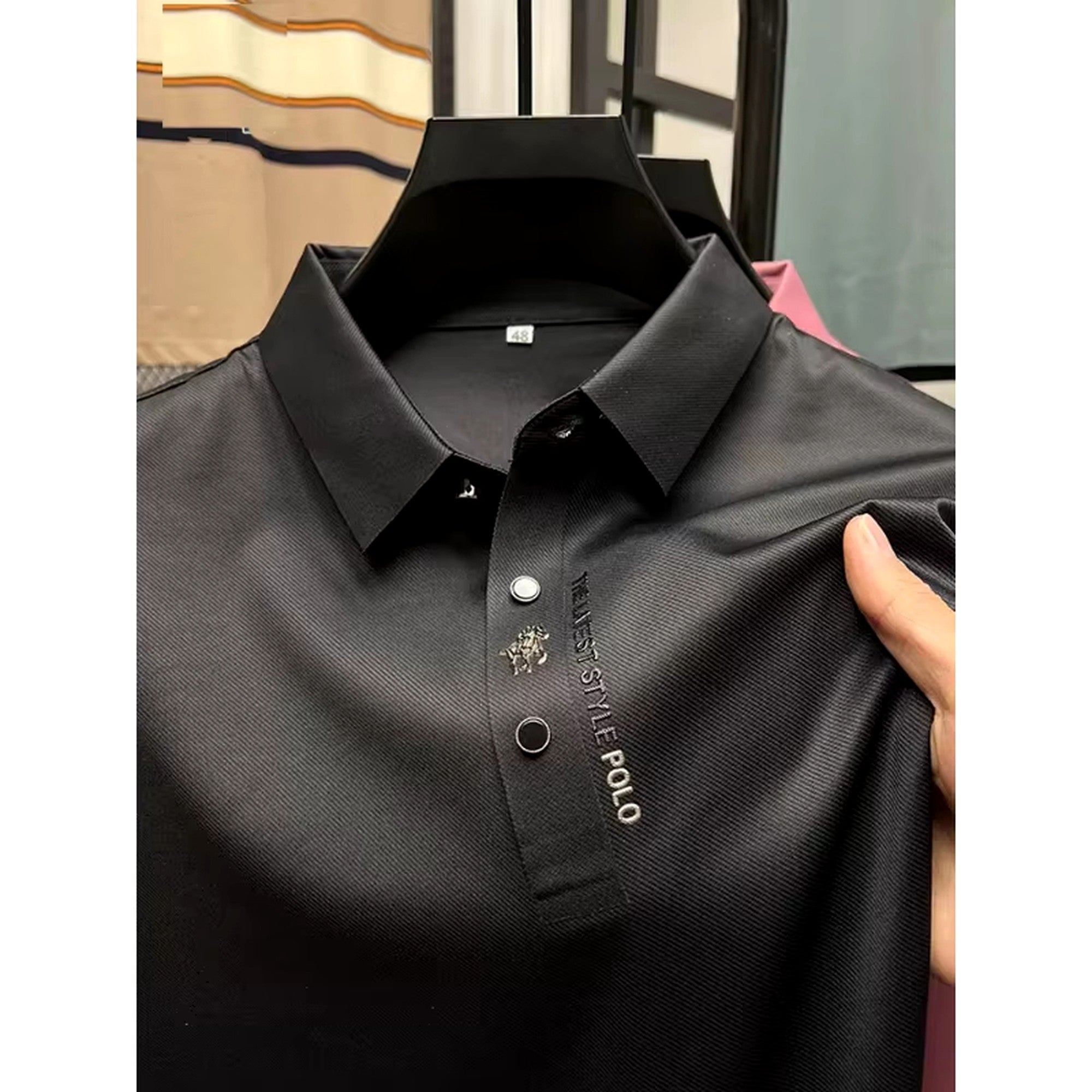breathable muscle fit polo shirt men business casual