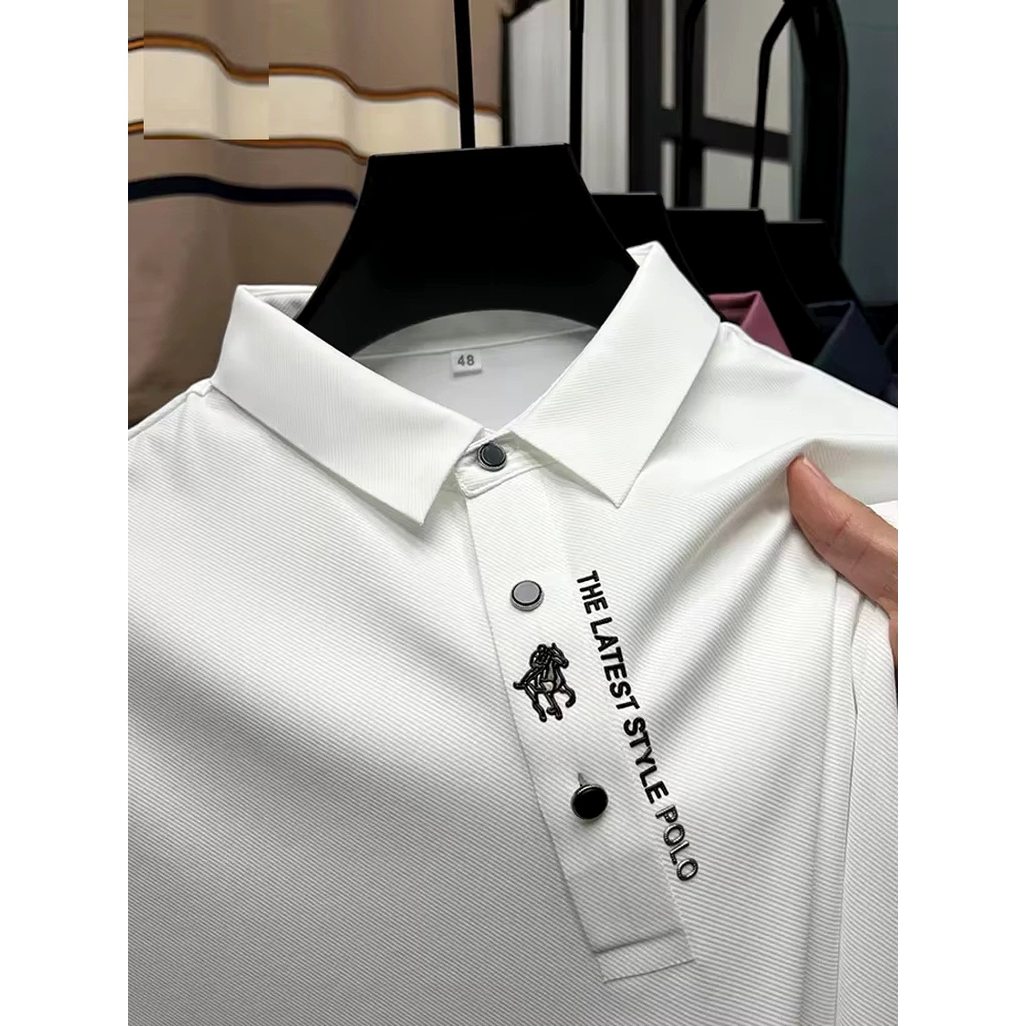business casual polo shirt men breathable fabric
